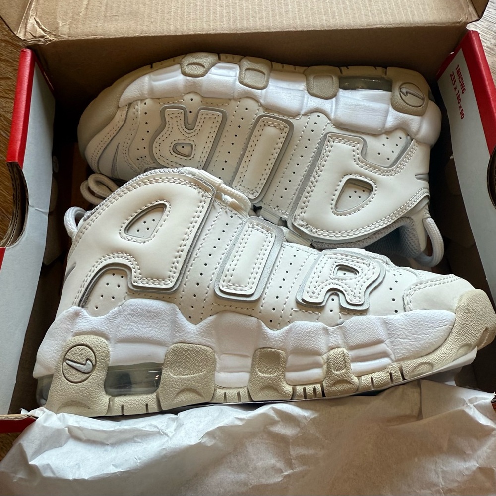 Authentic Nike Kids Air More Uptempo (PS) Nike Sneakers 12c Phantom/Lt Iron Ore